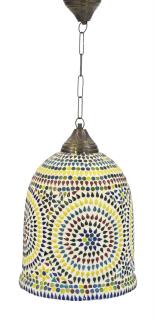 Sanu Babu Sklenená mozaiková lampa, multifarebná, ručná práca, priemer 24cm, výška 33cm (3B)