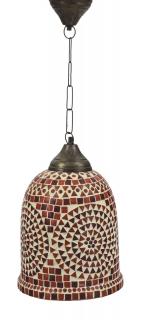 Sanu Babu Sklenená mozaiková lampa, orazová, ručná práca, priemer 19cm, výška 27cm