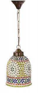 Sanu Babu Sklenená mozaiková lampa, ručná práca, farebná, priem. 14cm, výška 20cm (7E)