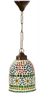Sanu Babu Sklenená mozaiková lampa, ručná práca, farebná, priem. 14cm, výška 20cm (7F)