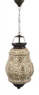 Sanu Babu Sklenená mozaiková lampa, žltá, priemer 21cm, výška 34cm