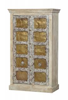 Sanu Babu Skriňa z mangového dreva, staré teakové dvere s kovaním, 101x51x170cm