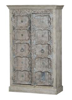 Sanu Babu Skriňa z mangového dreva, staré teakové dvere s kovaním, 108x52x178cm