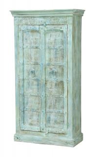 Sanu Babu Skriňa z mangového dreva, staré teakové dvere s kovaním, 90x43x175cm