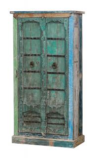 Sanu Babu Skriňa z mangového dreva, staré teakové dvere s kovaním, 95x46x183cm