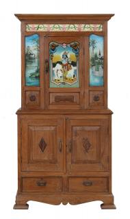 Sanu Babu Skriňa z teakového dreva, ručná maľba, 100x48x187cm