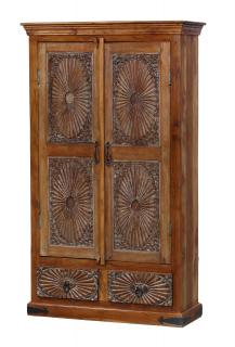 Sanu Babu Skriňa z teakového dreva, ručné rezby, 100x37x170cm