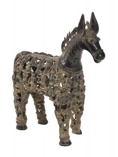 Sanu Babu Socha koňa "Tribal Art", mosadz, 35cm