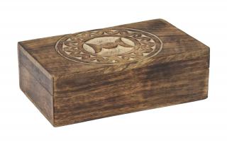 Sanu Babu Šperkovnica z dreva, ručne vyrezávaná, 20x13x6cm