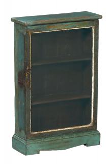 Sanu Babu Stará presklená skrinka z teakového dreva, 44x15x66cm