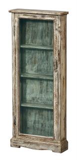 Sanu Babu Stará presklená skrinka z teakového dreva, 45x14x106cm (1D)