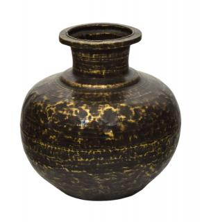 Sanu Babu Starožitná mosadzná váza, 22x22x24cm
