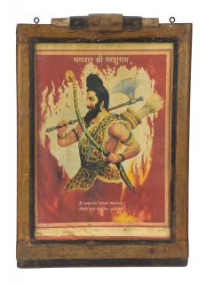 Sanu Babu Starý obraz v teakovom ráme, Parašurama, 64x2x43cm