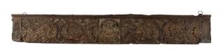 Sanu Babu Starý portál z teakového dreva, Ganéš, ručné rezby, 135x6x20cm