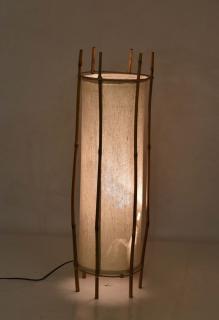 Sanu Babu Stojacia lampa/tienidlo z bambusu a látky, 25x25x80cm