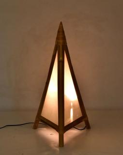 Sanu Babu Stojacia lampa/tienidlo z bambusu a látky, 40x40x80cm