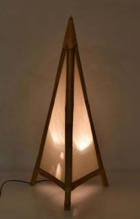 Sanu Babu Stojacia lampa/tienidlo z bambusu a látky, 45x45x100cm