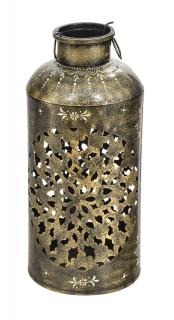 Sanu Babu Svetelná váza, kovová, ručne tepaná, ručne maľovaná, 23,5x23,5x52cm
