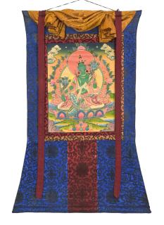 Sanu Babu Thangka, Zelená Tara, 75x110cm