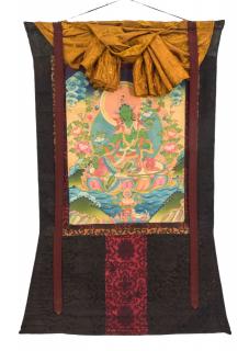 Sanu Babu Thangka, Zelená Tara, 82x120cm