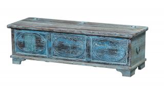 Sanu Babu Truhla z mangového dreva, ručné rezby, 143x42x45cm