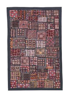 Sanu Babu Unikátna tapiséria z Rajastanu, farebná, ručné vyšívanie, 140x186cm (3H)