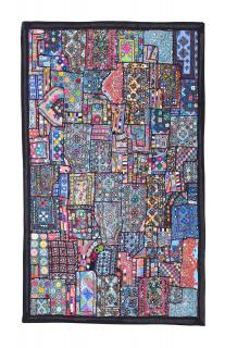 Sanu Babu Unikátna tapiséria z Rajastanu, farebná, ručné vyšívanie, 140x186cm (3J)