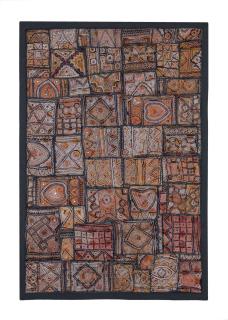 Sanu Babu Unikátna tapiséria z Rajastanu, farebná, ručné vyšívanie, 143x94cm (0A)