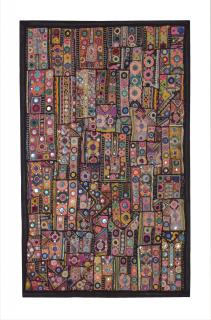 Sanu Babu Unikátna tapiséria z Rajastanu, farebná, ručné vyšívanie, 143x95cm
