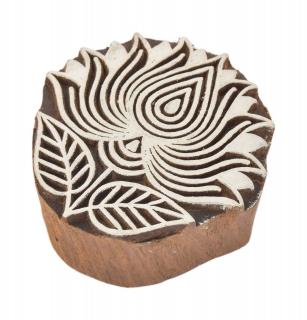 Sanu Babu Vyrezávaná pečiatka lotos, palisander, 6x6cm