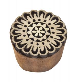 Sanu Babu Vyrezávaná pečiatka mandala, palisander, 4cm