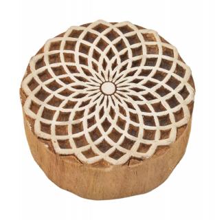 Sanu Babu Vyrezávaná pečiatka Mandala, palisander, 6,5cm