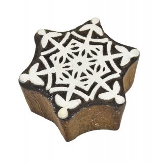 Sanu Babu Vyrezávaná pečiatka "Snehová vločka", ručné práce, palisander, 5x5cm
