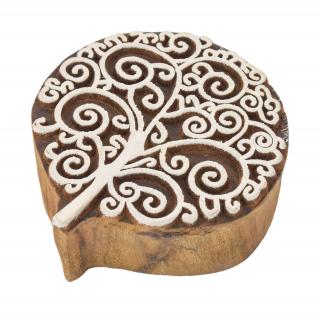 Sanu Babu Vyrezávaná pečiatka "Strom života", palisander, 6x6cm