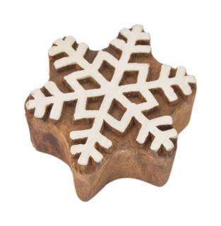 Sanu Babu Vyrezávaná pečiatka vločka, palisander, 5x5cm