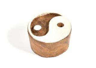 Sanu Babu Yin/Yang - pečiatka vyrezávaná z dreva, ručné práce, 7x6cm