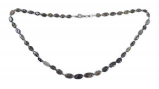 Sanu Babu Zapínací náhrdelník s korálkami zo záhnedy, postriebrený (10µm), 44cm