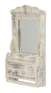 Sanu Babu Zrkadlo s poličkou z teakového dreva, 22x10x45cm (4C)