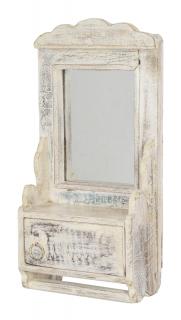 Sanu Babu Zrkadlo s poličkou z teakového dreva, 22x10x45cm (4G)