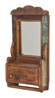 Sanu Babu Zrkadlo s poličkou z teakového dreva, 22x10x45cm (4J)
