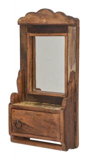 Sanu Babu Zrkadlo s poličkou z teakového dreva, 22x10x45cm (4K)
