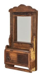 Sanu Babu Zrkadlo s poličkou z teakového dreva, 22x10x45cm (4M)