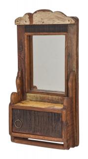 Sanu Babu Zrkadlo s poličkou z teakového dreva, 22x10x45cm (4N)