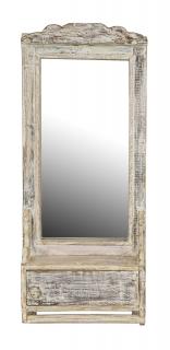 Sanu Babu Zrkadlo s poličkou z teakového dreva, 28x10x67cm (5C)