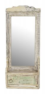 Sanu Babu Zrkadlo s poličkou z teakového dreva, 28x10x67cm (5D)