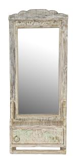 Sanu Babu Zrkadlo s poličkou z teakového dreva, 28x10x67cm (5F)