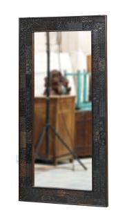 Sanu Babu Zrkadlo v ráme z teakového dreva zdobené starými raznicami, 91x4x183cm (2G)