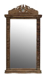Sanu Babu Zrkadlo v starom ráme z teakového dreva, ručne vyrezávanom, 100x14x177cm