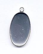 Bižutérne lôžko ovál 25x15 mm, strieborná farba (Bižutérne lôžko ovál 25x15 mm, strieborná farba)
