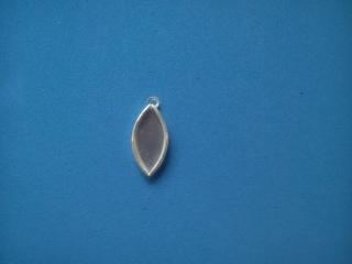 Bižutérne lôžko slza  16x7 mm - strieborné (Bižutérne lôžko slza 16 x 7 mm - strieborné)
